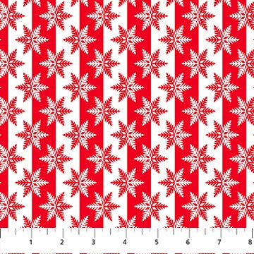 Home For The Holidays - Red Snowflake Stripe