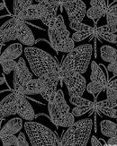 Blooming Denim - Black Stitch Butterflies
