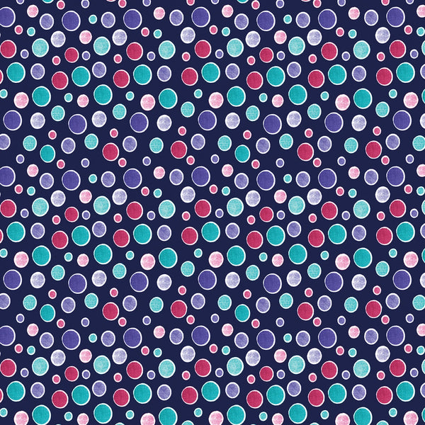 Sunshine Cats - Navy Happy Dots