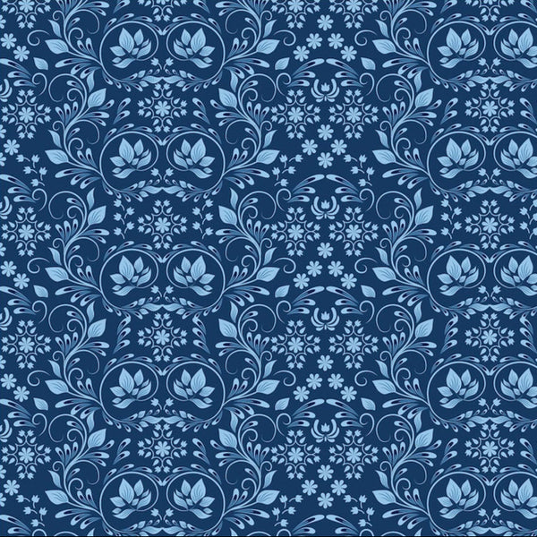 Blue And Marble - Blue Floral