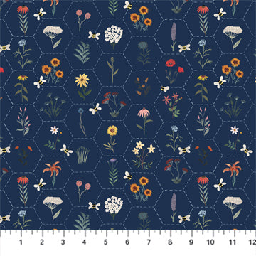 Eden - Navy Hexie Floral