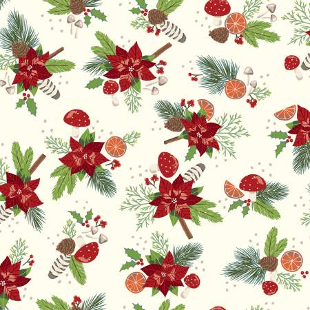 Yuletide Forest - Cream Floral