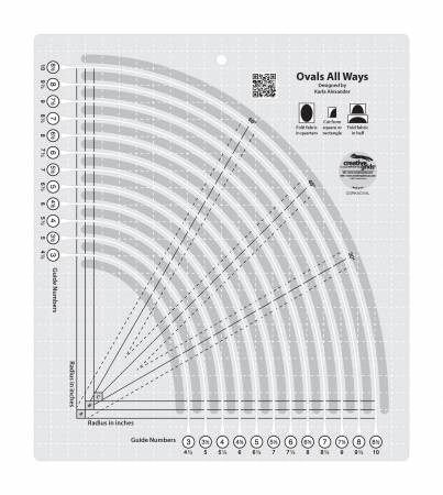 Creative Grids Non Slip Ovals All Ways Quilt Ruler