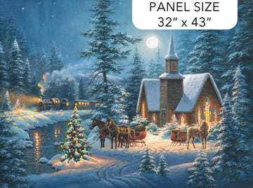 Silent Night - Dark Blue Multi Panel