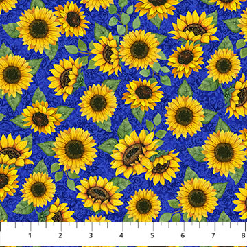 Autumn Gathering - Blue Multi Sunflowers