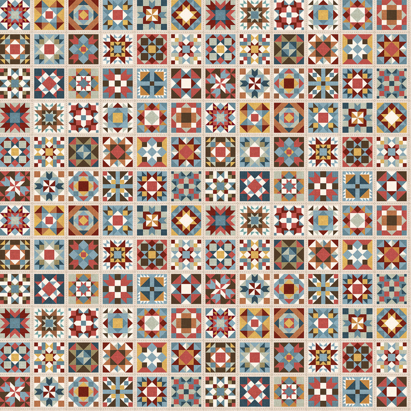 Barn Quilts - Beige Multi Quilt Blocks