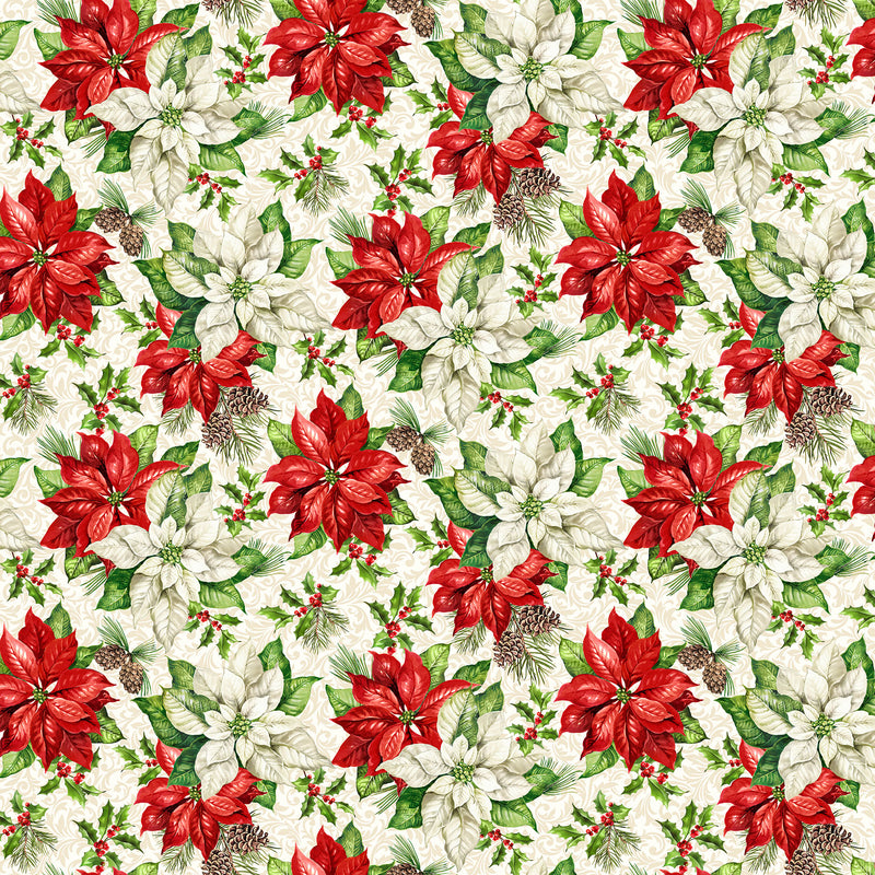 Holiday Joy - Cream Multi Open Poinsettia