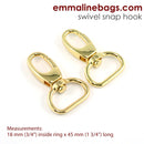 Emmaline Swivel Snap Hooks 3/4in Gold - 2 Pack