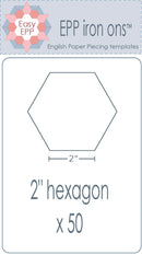 Hexagon Papers 50 Pieces 2" EPP Iron-Ons
