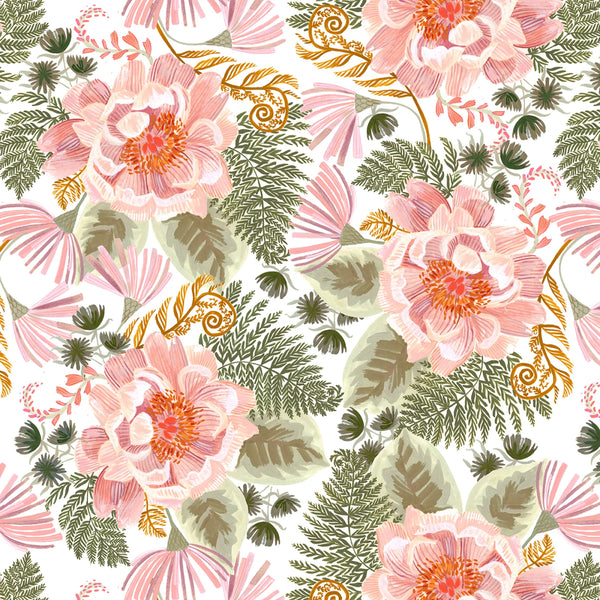 Swan Song - White Large Floral