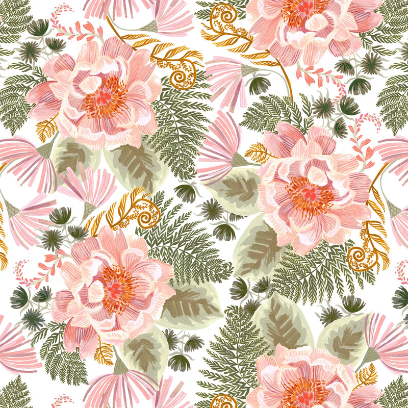 Swan Song - White Large Floral