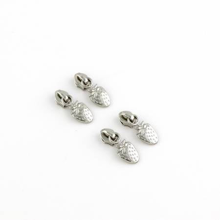 Nickel Strawberry Pulls for #5 Zipper Tape - Package of 4