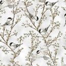 Cotton & Pine - Light Gray/Silver Birds