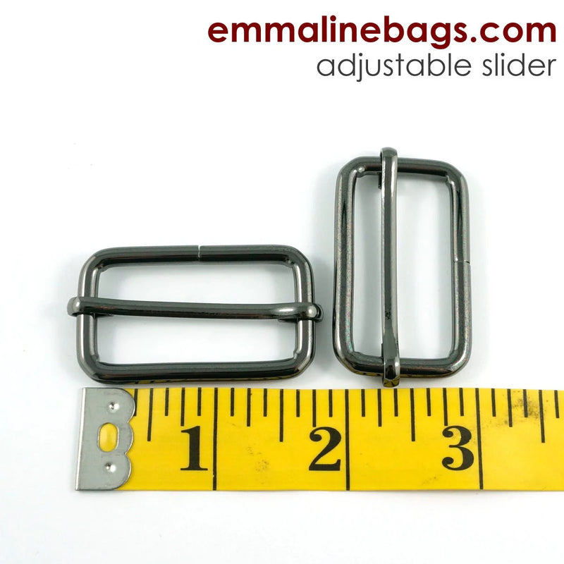 1½" Gunmetal Adjustable Sliders - Package of 2