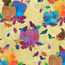 Autumn Hues - Pumpkins and Birds Yellow