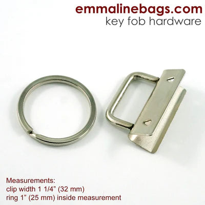 Nickel Key Fob Hardware - Package of 5 Sets