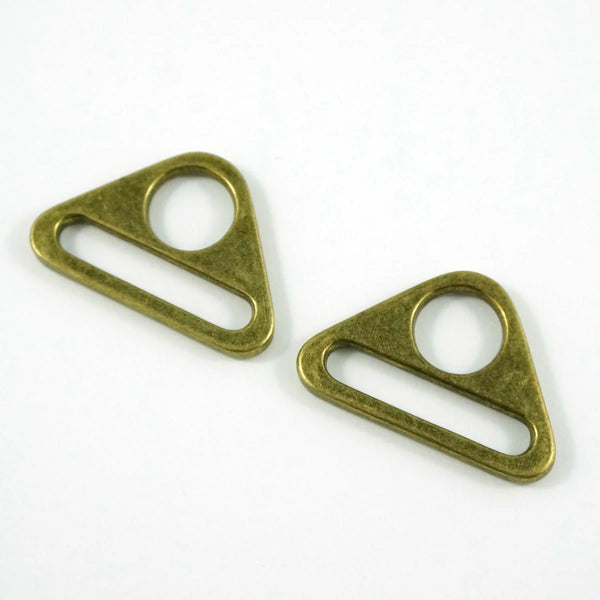 1" Antique Triangle Rings - Package of 2