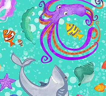 ABC 123 - Turquoise Multi Sealife Toss