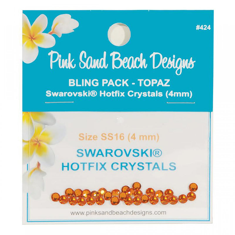 Bling Pack - Swarovski Hotfix Crystal 4mm - Topaz