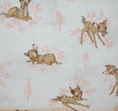 Bambi  - White with Coral Floral Flannel