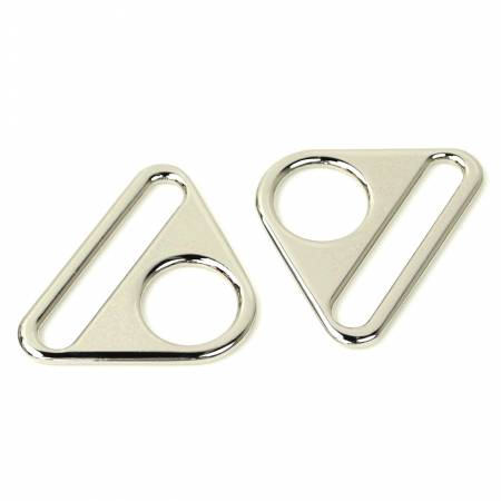 1½" Nickel Triangle Rings - Package of 2